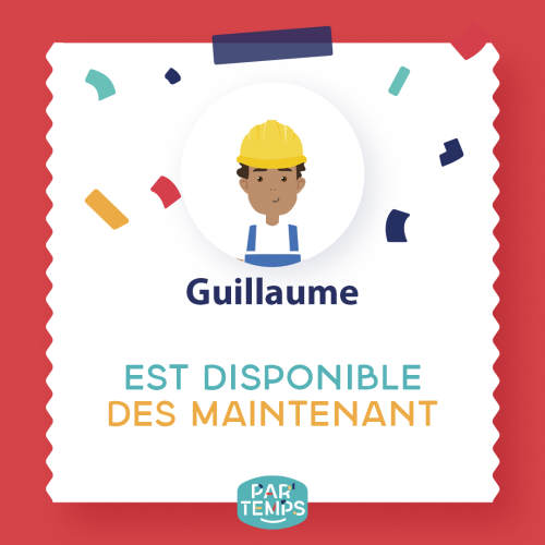 Guillaume, plaquiste et salariée du GE, est disponible